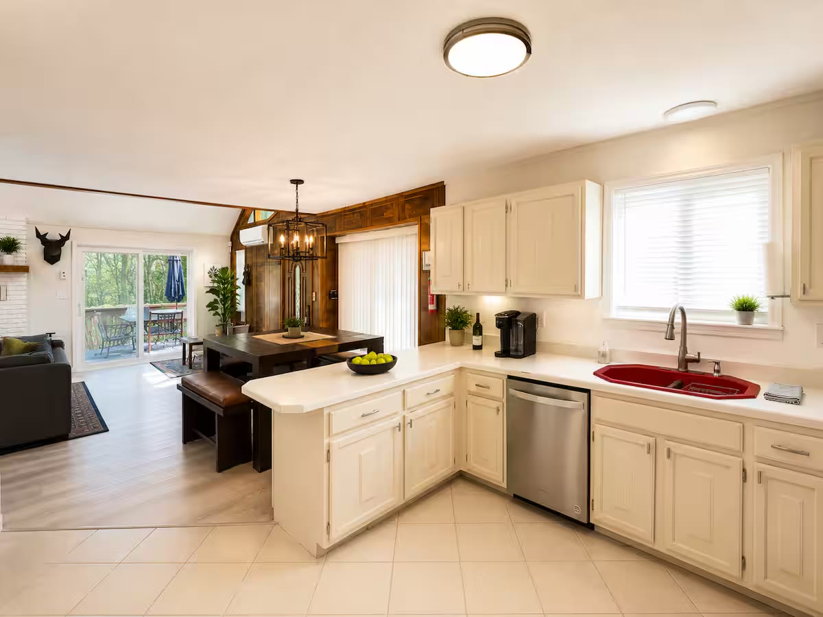 Open kitchen and dining